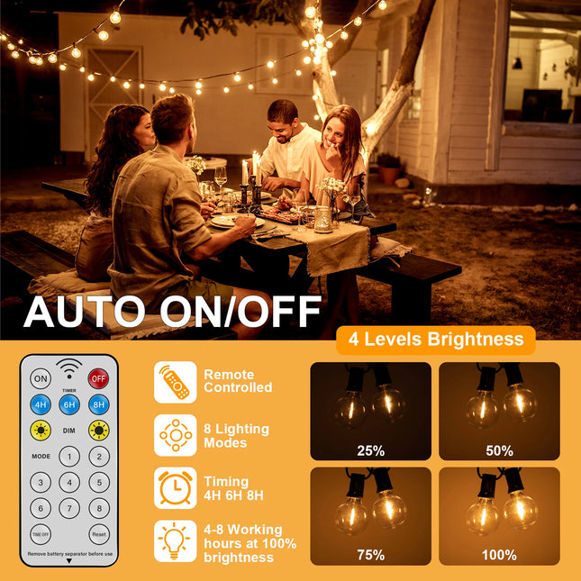 Led G40 Solar Globe Led String Lights Outdoor Waterproof Shatterproof Solar Hanging Lights for Backyard - product image 2