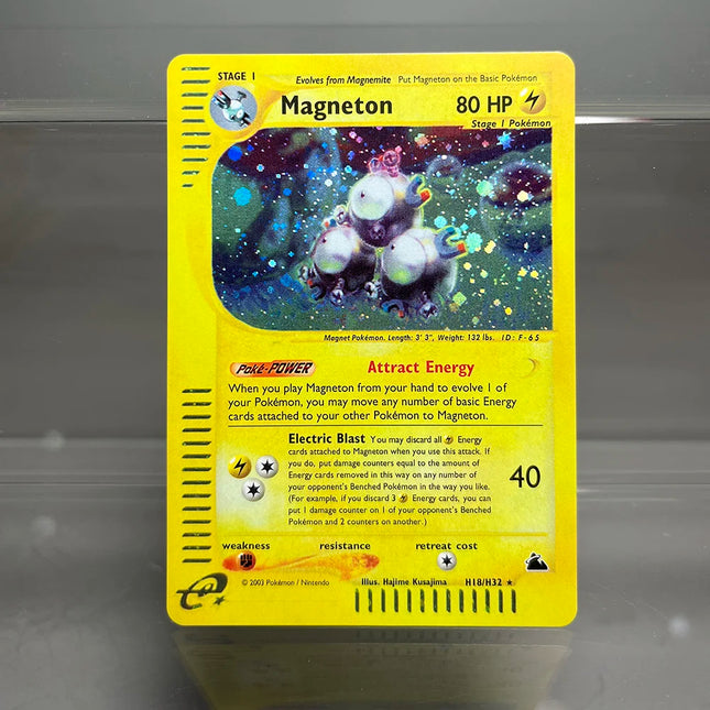 PKM Karten Glurak Steelix Celebi Einzelne Holo-Karten Magneton Gengar Klassische Spielkarten PTCG Proxy-Karten