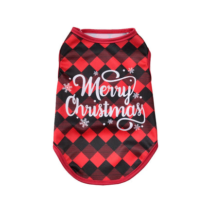 Cute Cat Vest Christmas Pet Costume For Small Medium Dogs Cats Apparel Funny Santa Claus Print Kitten T-shirt Dress Up Clothing