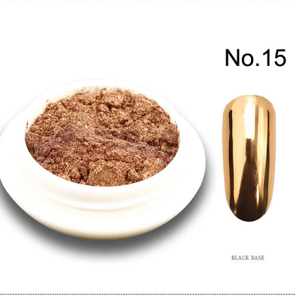 1Jar Metallic Mirror Chrome Nail Powder Holographic Laser Silvery Golden Nail Rubbing Glitter Pigment UV Gel Polish Mirror Powde