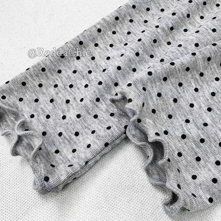 REDDACHiC Grunge Polka Dots Women's T-shirt Vintage Fall Thin Mock Neck Frill Trim Long Sleeves Tee Top Y2k Alternative Clothing