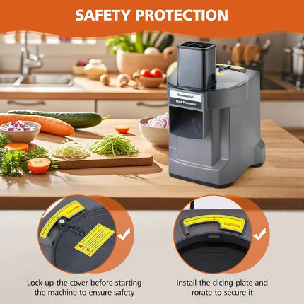 Commercial Vegetable Chopper 3 in1 Multifunctional Electric Cutting Machine Carrot Potato Slice Shred Diced Food Processor