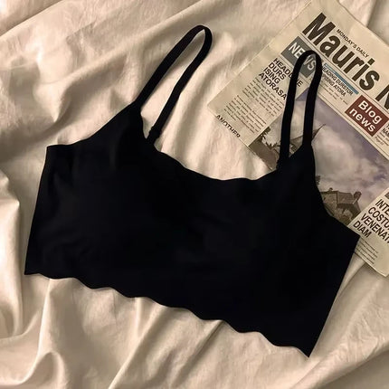Seamless Bra Ice Silk Vest Push Up Bras Lingerie Sleep Top Padded Bralette No Steel Ring Gathering Lingerie Underwear Лифчик