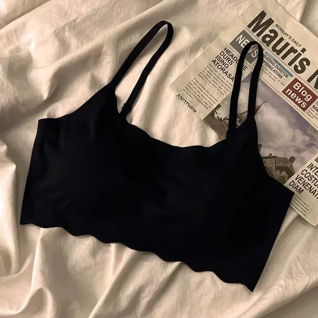 Nahtloser BH Eisseide Weste Push Up BHs Dessous Schlaf Top Gepolsterter Bralette Ohne Stahlring Raffung Dessous Unterwäsche Лифчик
