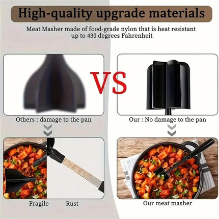1pc Meat Chopper, Meat Shredder, Heat Resistant Suitable For Hamburger Meat Ground Beef Smasher - product image from BSM MART