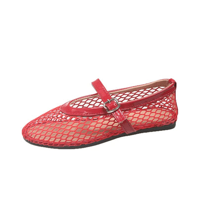 2026 Summer Mary Jane Shoes Fashion Women Low Heel Flat Shoes Pumps Comfort Ballet Flats  Ladies Buckle Shoes Big Size 36-42