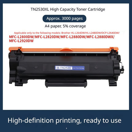 TN-2530XL Toner Cartridge Compatible for Brother HL-L2400DW L2460DW MFC-L2800DW | High Yield 3000 Pages Black Toner + DR-2530 Dr