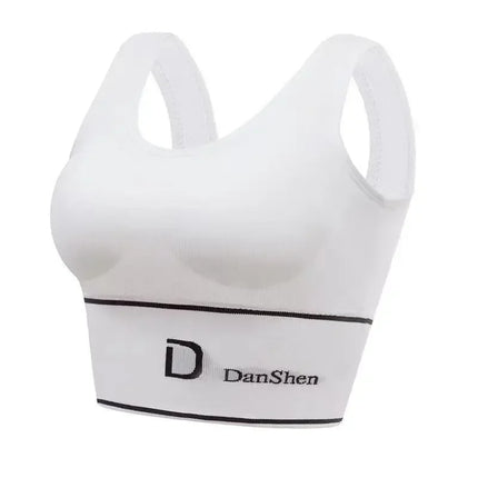 U-Shaped Women's Seamless Yoga Bra D Letter Push Up Sports Top Shockproof Crop Top Anti-sweat Fitness Underwear All-Match Vest