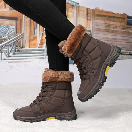 New Women's Boots Winter High Quality Keep Warm Mid-Calf Waterproof Snow Boots Women Comfortable Ladies Thigh High Hiking Boots