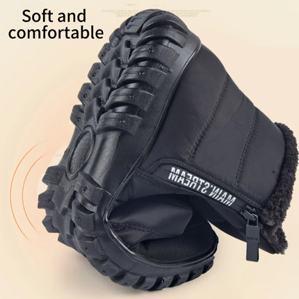 Women Men Winter Snow Boots Waterproof Warm Fuzzy Lined High Top Side Zipper Outdoor Ankle Booties for Cold Days
