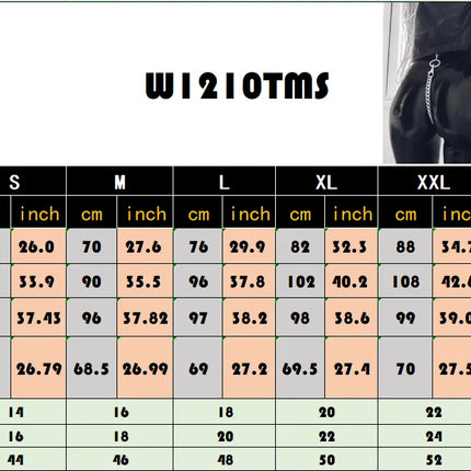 High Waist Shiny PU Leather Pants Women Street  Metal Chain Leather Pants Ladies Slim Bodycon Stretch Seamless Leggings Clubwear