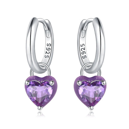 925 Sterling Silver Star Moon Heart Shape Earrings Jewelry Versatile Hoop Earrings For Women Jewelry Fine Birthday Party Gifts