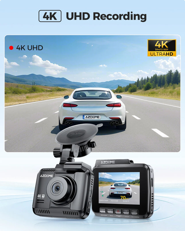 AZDOME Dash Cam GS63H 4K Built-In GPS Wi-Fi Dash Car Camera with Starvis 2.4" Screen WDR Night Vision Car DVR Parking Monito