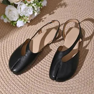 Fashion Soft Leather Split Toe Women Tabi Ballet Flats Spring Autumn Comfortable Walking Lazy Loafers Casual Girls Dance Shoes