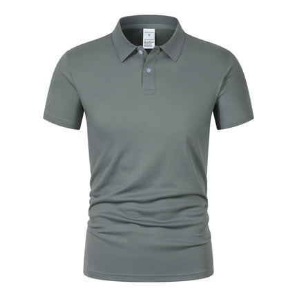 Solid color polo shirt ultra-light men's quick-drying breathable sweat-wicking shirt suitable for fitness gym and running