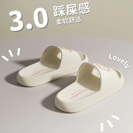 Hello Kitty Fashion Slippers, Non-Slip Thick-Soled Platform Sandals, Closed-Toe Mesh Shoes, Ideal for Home and Travel