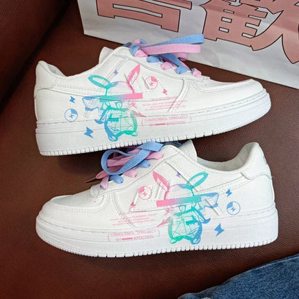 Original cartoon Woman Pokémon princess cute Casual shoes non-slip soft bottom sports White shoes  girlfriend gift