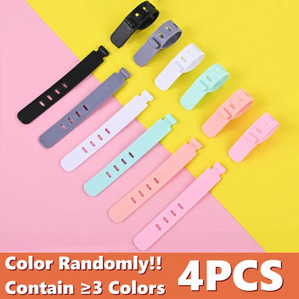 20/12/4PCS Cable Ties Cord Organizer Management Silicone Wire Holder Straps Zip Clips Reusable Tie Wraps Keeperwinder Rubber
