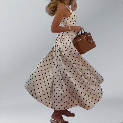 Dresses 2025 Woman White Polka Dot Waist-hugging Sexy Suspender Dress Trendy Simple Style Casual Commuting Fashion Vestidos Chic