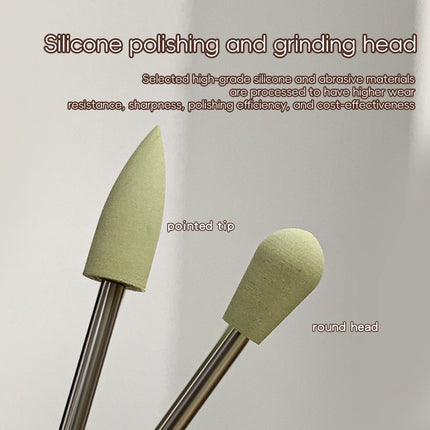 1PCS Round/Pointed Tip Silicone Polishing Bit Electric Manicure Machine Nail Drill Access Nail Buffing Tips Nail Detail Tools