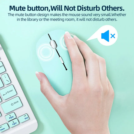 Wireless Bluetooth-compatible Mouse Portable Ergonomic Computer Mice For Laptop Ipad Tablet Pc Mobile Phone Office - product