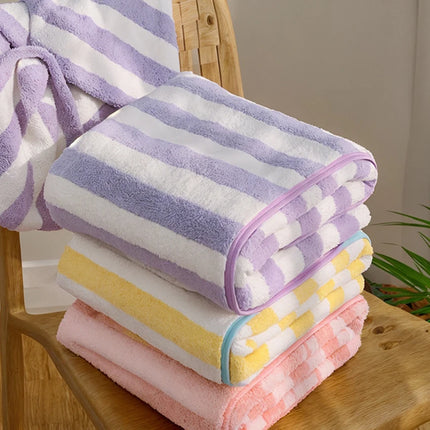 Striped Thick Absorbent Bath Towel Super Soft Coral Fleece Shower Towels Quick-drying Bathroom Towel for Adults Spa Swim