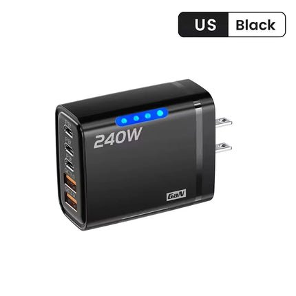 240W GaN USB-C Charger 5 in 1 Fast Charging Phone Charger Power Adapter For iPhone Samsung Xiaomi USB-C EU/US Plug - product