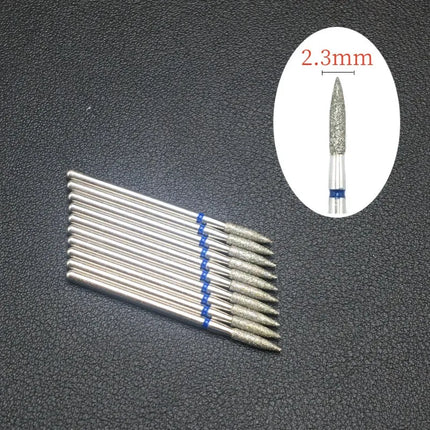 10 Piece Nail Milling Cutter Set Diamond Electric Nail Enhancement Drill Nail Drill Corner Cleaning Drill Burr Accessories Tool