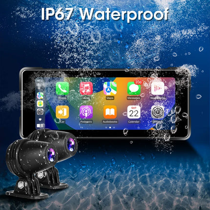 JMCQ 6.86'' Motorcycle DVR GPS Navigaton Wireless Carplay Android Auto Dash Cam IP67 Waterproof Dual Bluetooth Moto Monitor