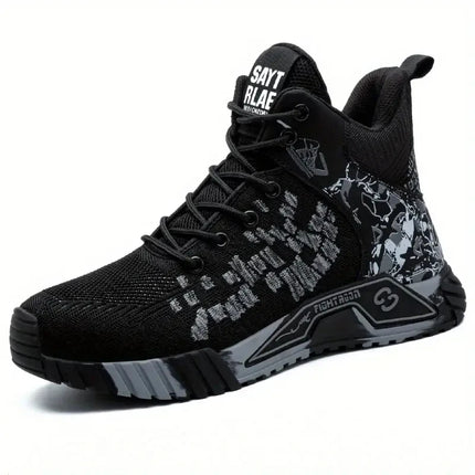High Top Safety Shoes Men Anti Smashing Anti Puncture Work Shoes Men Work Safety Boots Men's Fashion Security Protective Boots