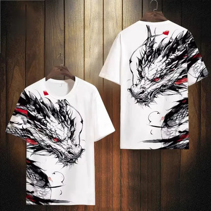 New Chinese Style T-Shirts Dragon Totem 3D Print Men Women Tees Short Sleeve Round Neck T Shirt Harajuku Y2K Tops Men's Clothing