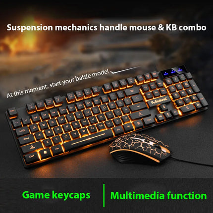 KM320 Keyboard And Mouse Set Waterproof Luminous Game Backlit Keyboard - product image from BSM MART