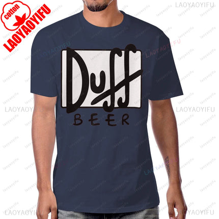 The Simpsons Duff Beer Duffman T-shirt Retro Cartoon Graphic Printed Women Streetwear Short Sleeve Harajuku Fashion Man Tees