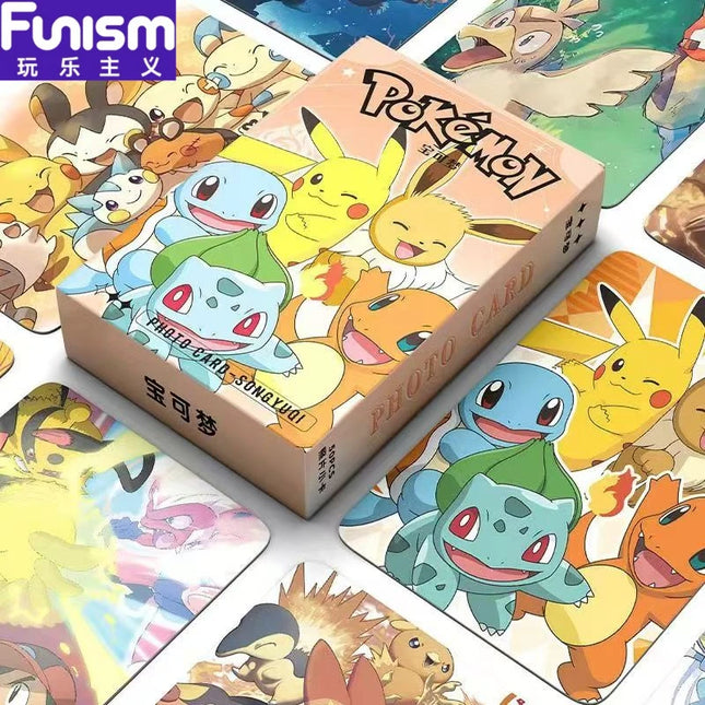 FUNISM 50er-Pack Pikachu Anime Laser Kartenspiel Funism Pokemon Lasertag (Der Stil wird aktualisiert. Bitte beziehen Sie sich auf den tatsächlichen Artikel)