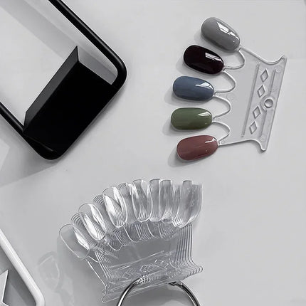 Nail Swatches Color Card Display Chart Gel Polish Template Nail Art Tips Sample Stand Nail Polish Practice Acrylic Palette