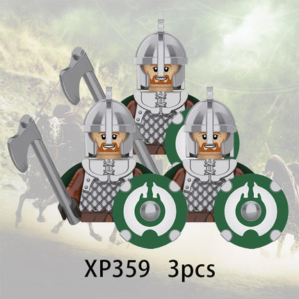 3pcs Lord Rings Elves Orcs Army Dwarf Rohan Mini Action Toy Figures Building Blocks Assembly Toys for Kids Birthday Gift