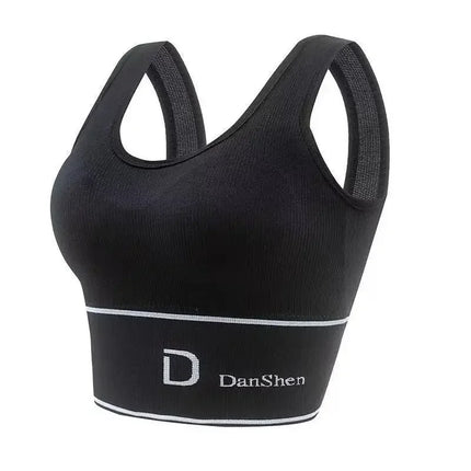 U-Shaped Women's Seamless Yoga Bra D Letter Push Up Sports Top Shockproof Crop Top Anti-sweat Fitness Underwear All-Match Vest