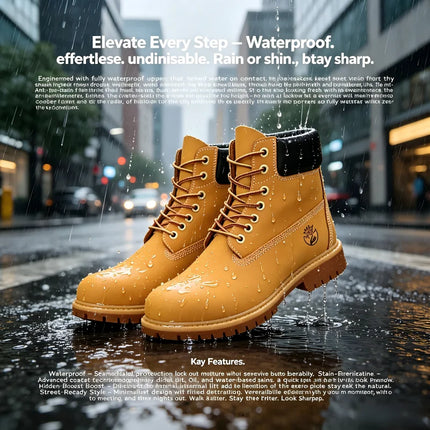 Men High Top Boots Premium Women Leather Shoes Fashion Outdoor Lace Up Anti Slip Ankle Boots Waterproof Non Slip Hiking Footwear