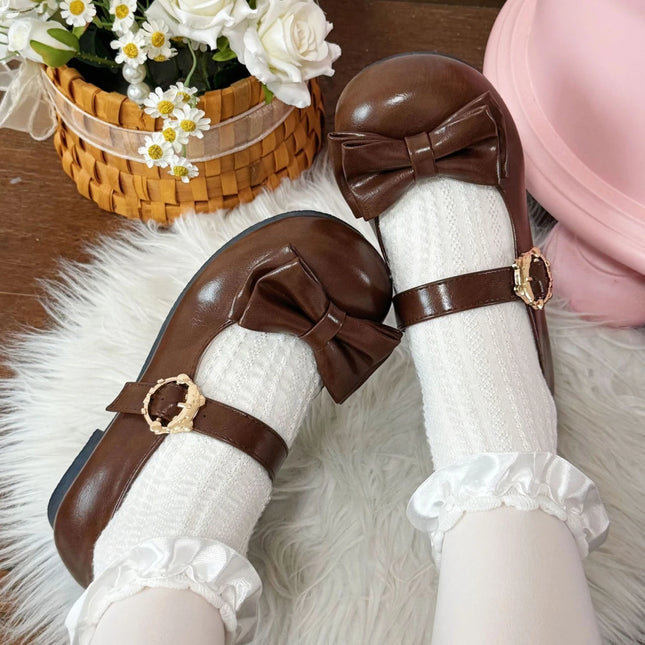 Spring /Autumn Elegant Round Toe Sexy Butterfly  Buckle Low Heel Mary Jane Shoes Fashion Bestselling Comfortable Women's Shoes