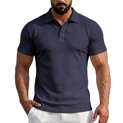 Ice Silk Short Sleeve T-Shirt Man Summer Lapel Solid Polo Shirt Gym Man Lightweight Streetwear Polo Quick Dry Shirts for Men Tee