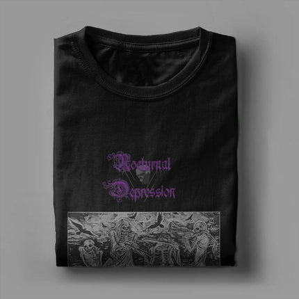 NOCTURNAL DEPRESSION Band T-Shirt Summer  Hip Hop T Shirts Man Cotton O-Neck Oversize Top Tees Short-Sleeve Y2K Casual Tshirt
