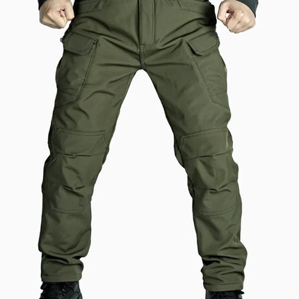 2025 Flap Pocket Men's Fleece Straight Leg Cargo Pants, Loose Casual Tactical Pants, Mens Work Pants for Hiking Climbing
