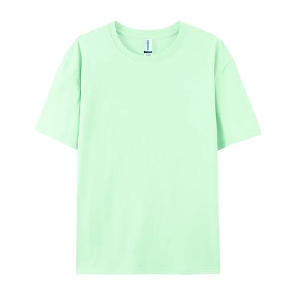 100% Cotton Solid T-shirts Sporty Short Sleeve Tees Casual White Black Clothing Loose O-Neck Summer Tops
