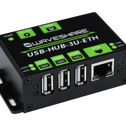 Waveshare Industrial Grade Multifunctional USB HUB Extending 3x USB Ports + 100M Ethernet Port Stable And Smooth