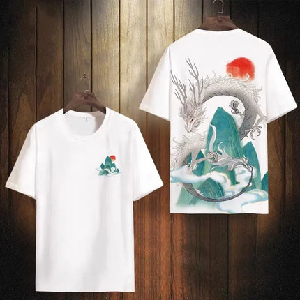 New Chinese Style T-Shirts Dragon Totem 3D Print Men Women Tees Short Sleeve Round Neck T Shirt Harajuku Y2K Tops Men's Clothing