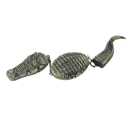 Plastic Artificial Alligator Decoy 3 Segment Simulated Floating Crocodile Sculpture for Garden Pool Pond Decoration