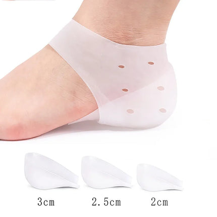 Invisible Silicone Height Increase Insoles 3 Height Options Cushioning Heel Lifts for Sneakers Casual Shoes
