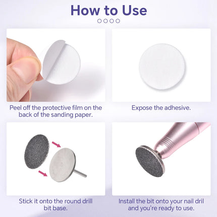 Dead Skin Replaceable Sanding Paper Set for Manicure Pedicure With Metal Disc Nail Drill Bit Calluses Removal Foot Care Tool Acc