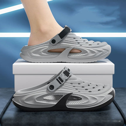 Men's Outdoor Slippers EVA Non-Slip Closed-toe Thick Soft Platform Slide Fashion Comfortable Sandals For Men Summer Home Shoes