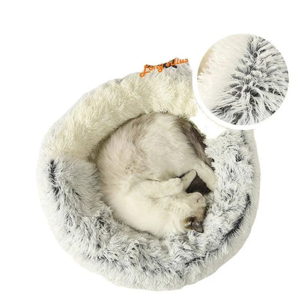 Winter Soft Plush With Cover Round Pet Bed Plush Comforter Nest Shell Cat Nest Semi-Enclosed Cat Nest Cat Dog Sleeping Nest